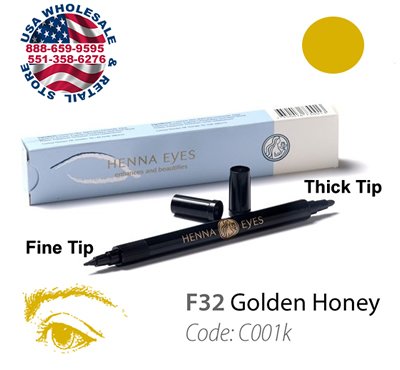 HenneEyes Henna EyeLiner and Brow Liner Pen Golden Honey Color